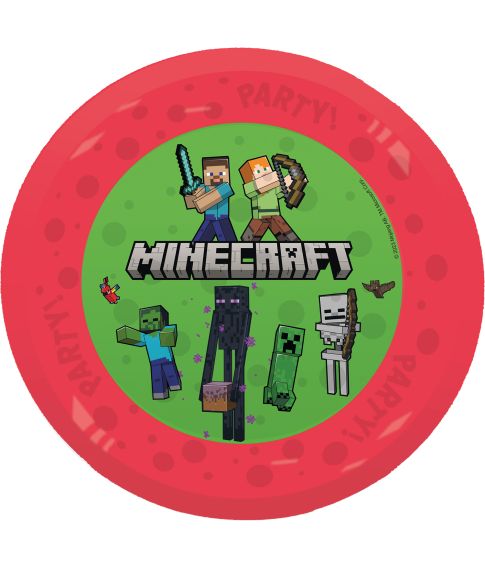 Minecraft plastik tallerkner 4 stk 21 cm