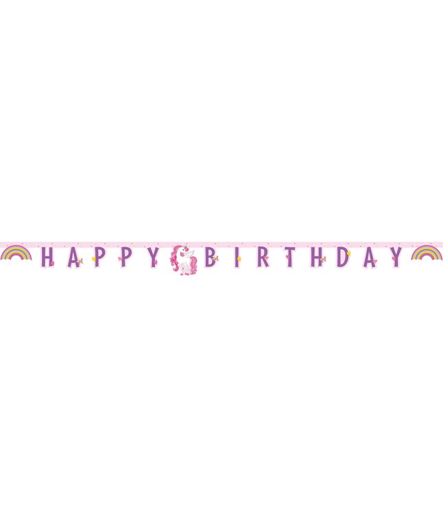 Regnbue Enhjøring banner Happy Birthday