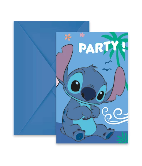 Stitch & Angel invitationer, 6 stk