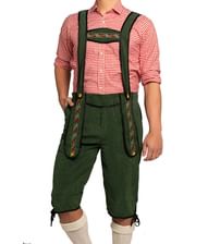 Grønne lederhosen og skjorte L