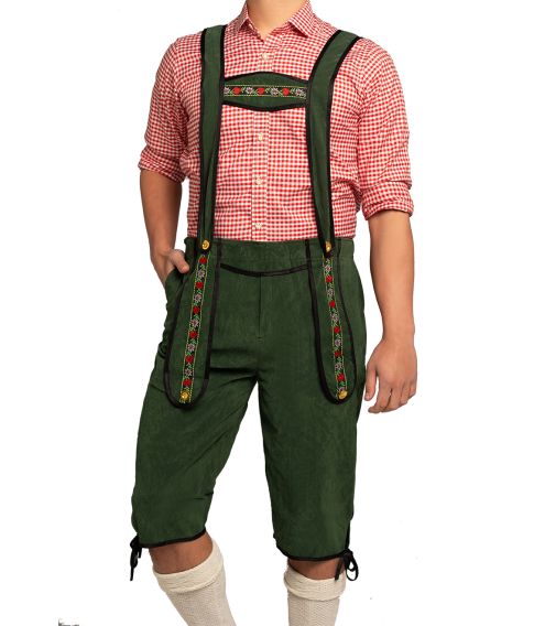 Grønne lederhosen og skjorte L