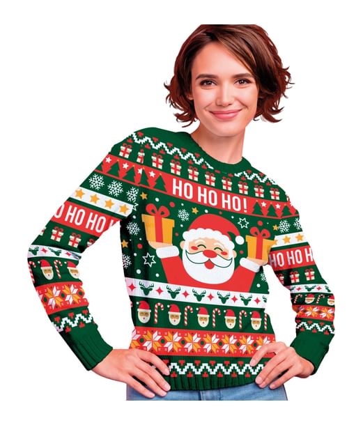 Julesweater HO HO HO til kvinder.