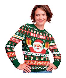 Julesweater HO HO HO til kvinder.