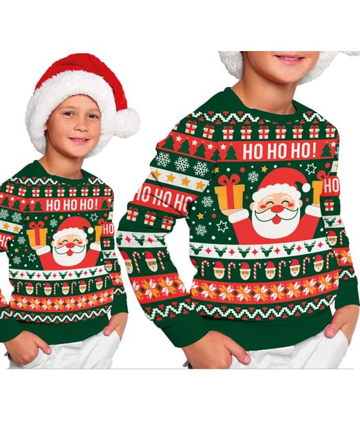 Julesweater HO HO HO til børn.