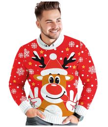 Rensdyr julesweater til mænd.