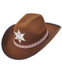 Brun cowboyhat børnestr. 