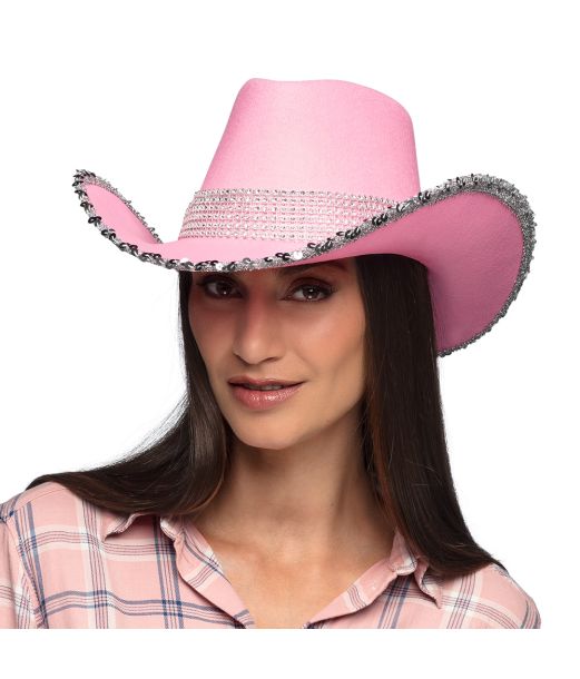 Pink Cowboyhat med pailletter