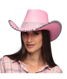 Pink Cowboyhat med pailletter