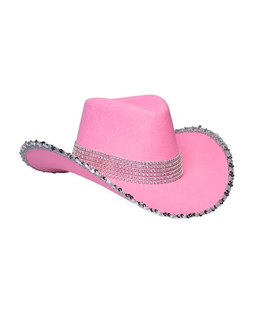 Pink Cowboyhat med pailletter