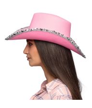 Pink Cowboyhat med pailletter