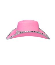 Pink Cowboyhat med pailletter