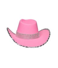 Pink Cowboyhat med pailletter