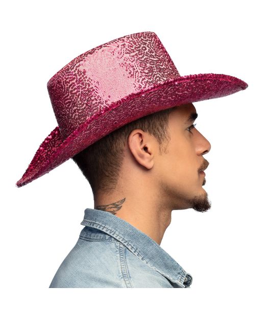 Pink paillet Cowboyhat