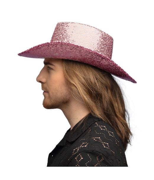 Pink paillet Cowboyhat