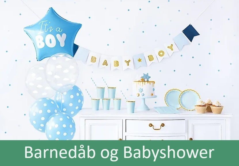 Pynt til barnedåb og babyshower.